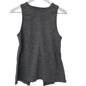 Athleta Foothill Seamless Tank – Gray Racerback with Back Slit, Size XS